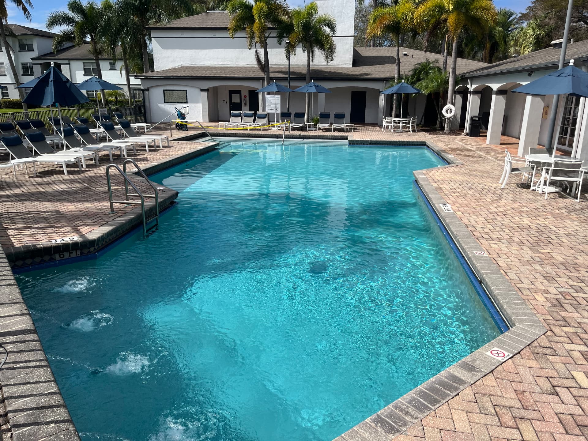 Community pool with water jets